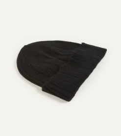 Drake’s Angora Lambswool Ribbed Knit Cap