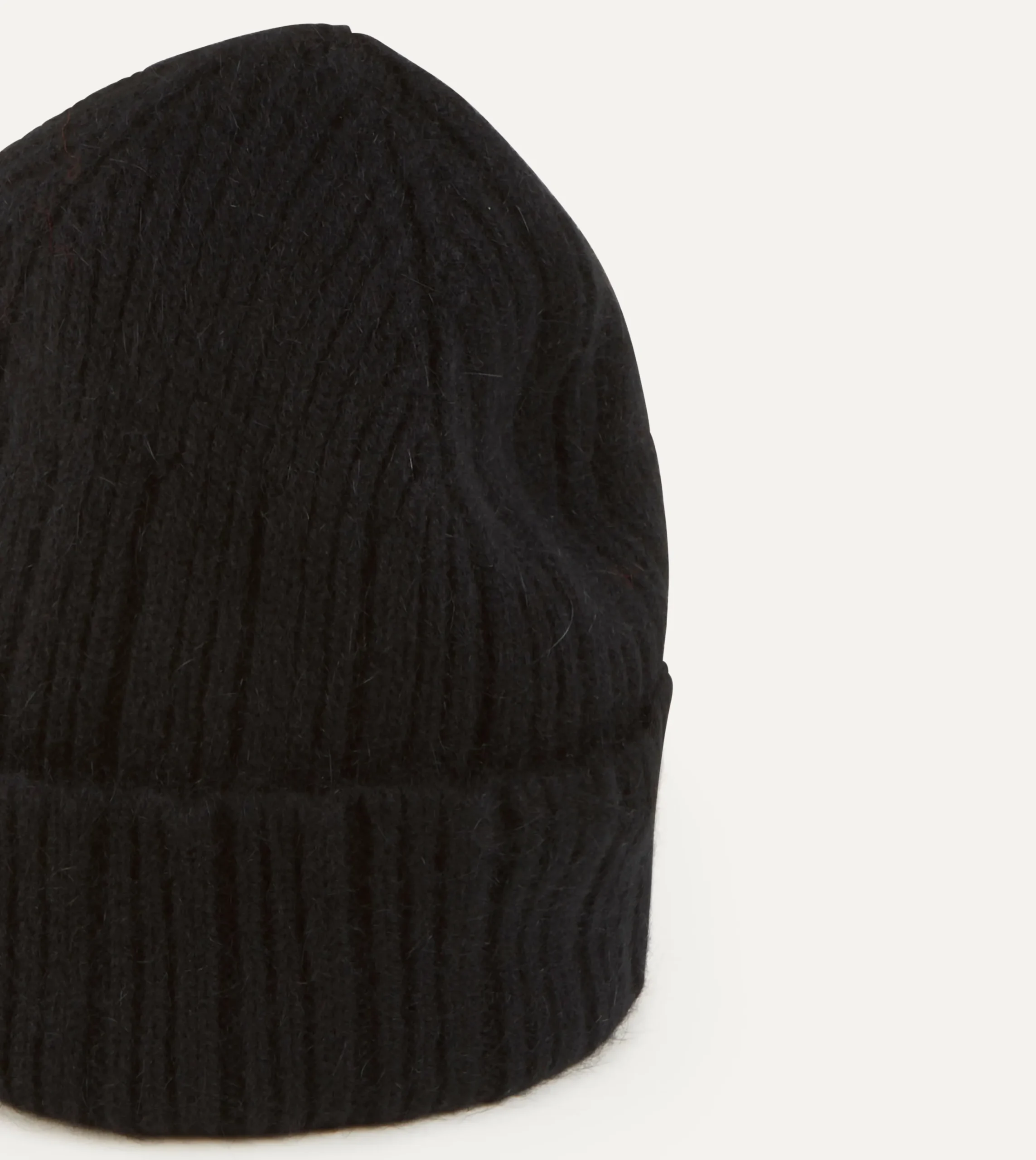 Drake’s Angora Lambswool Ribbed Knit Cap