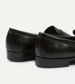 Drake’s Black Calf Leather Charles Mk II Goodyear Welted Penny Loafer