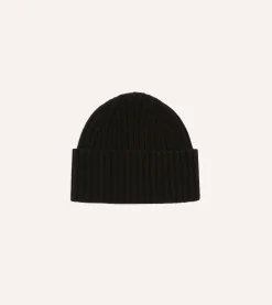 Drake’s Lambswool Ribbed Knit Cap