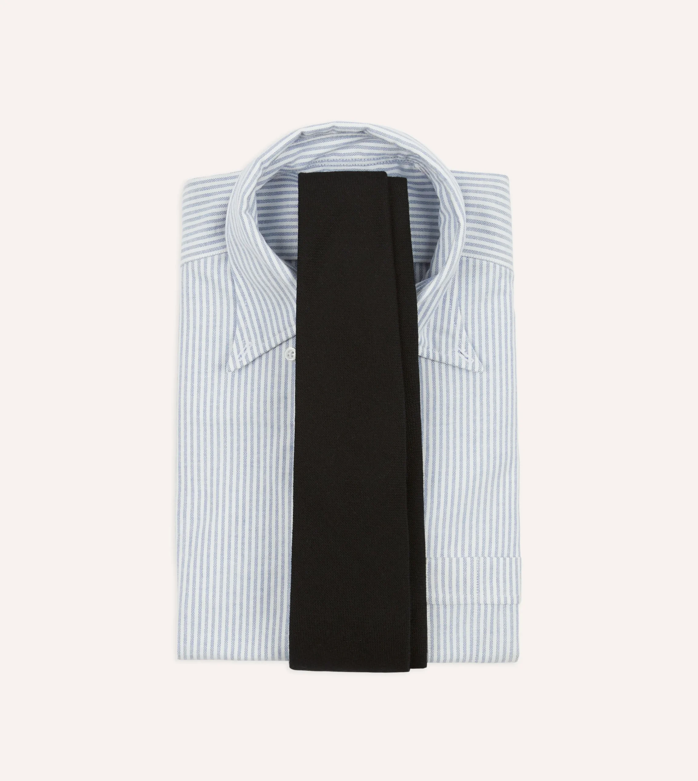 Drake’s Black Pure Cashmere Solid Tipped Tie