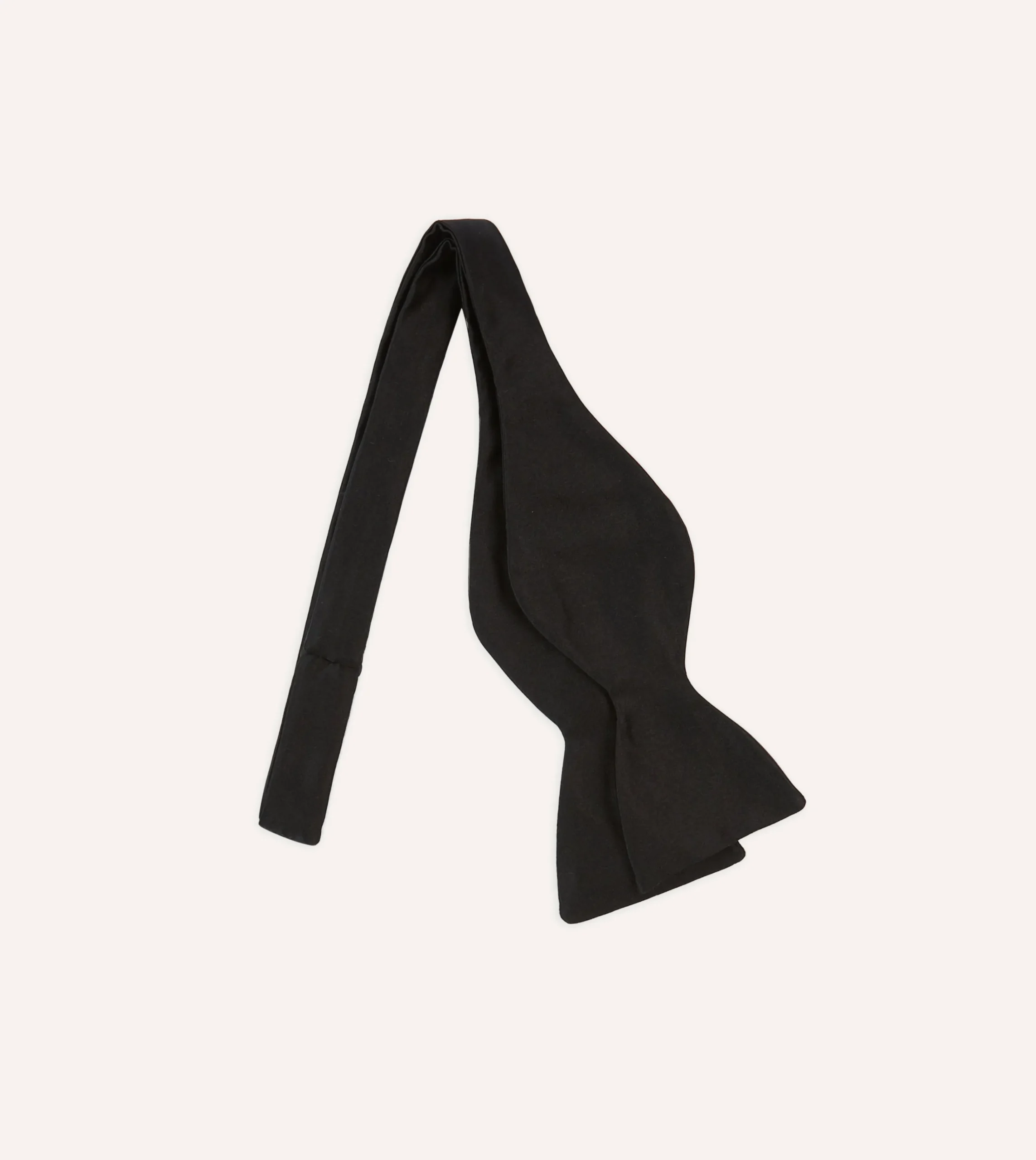 Drake’s Black Self-Tie Satin Butterfly Bow Tie