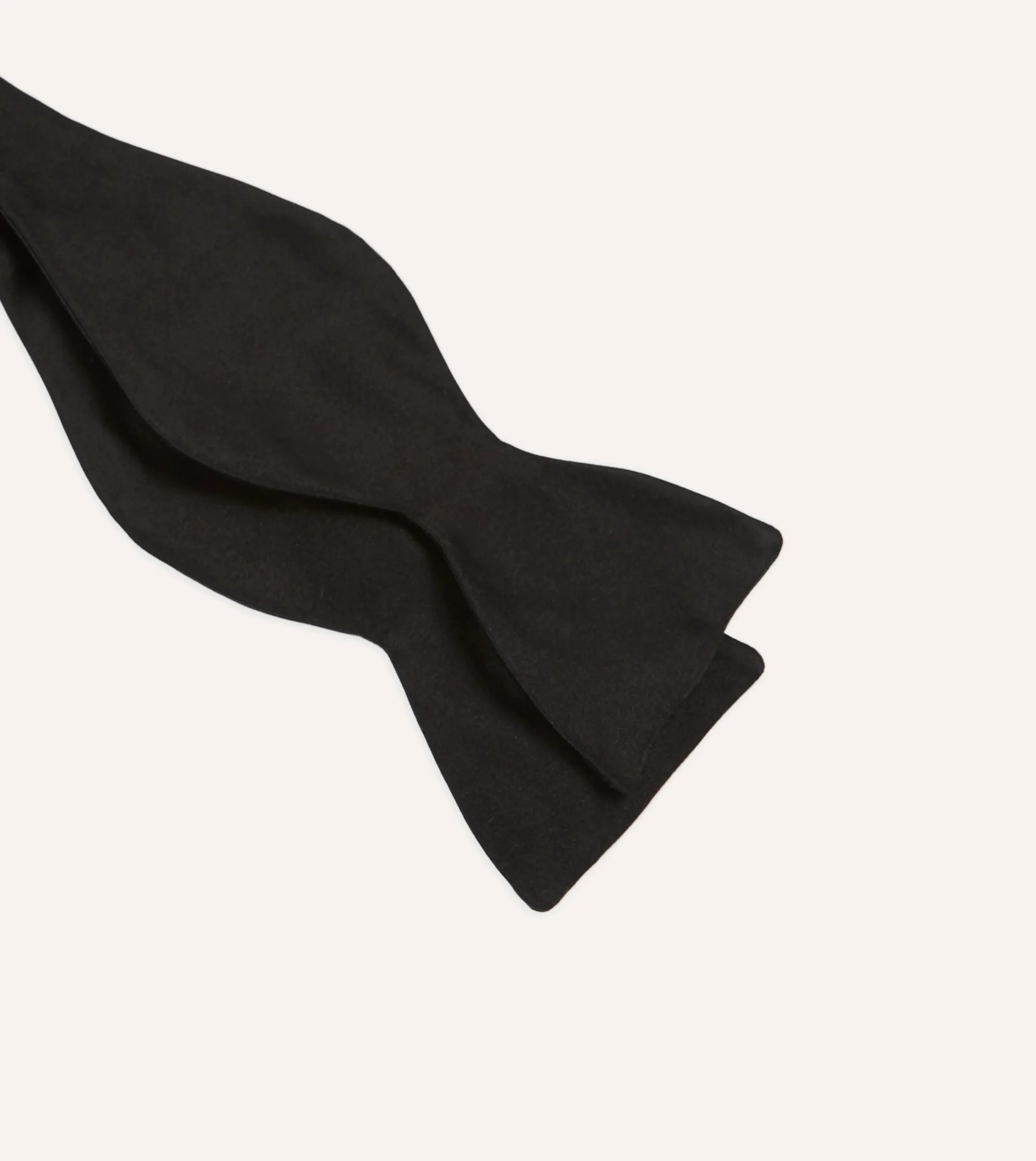 Drake’s Black Self-Tie Satin Butterfly Bow Tie