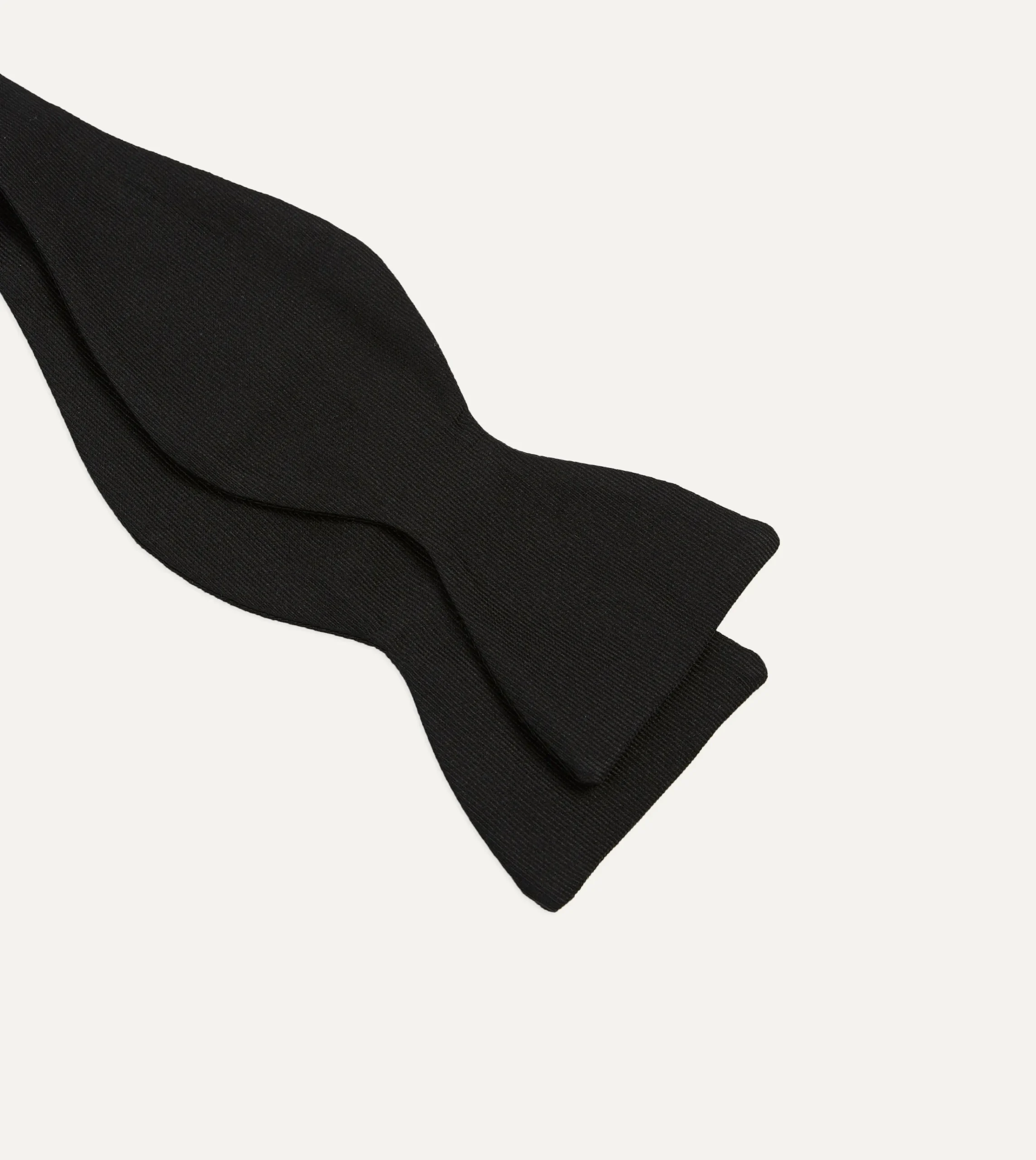 Drake’s Black Self-Tie Silk Butterfly Bow Tie