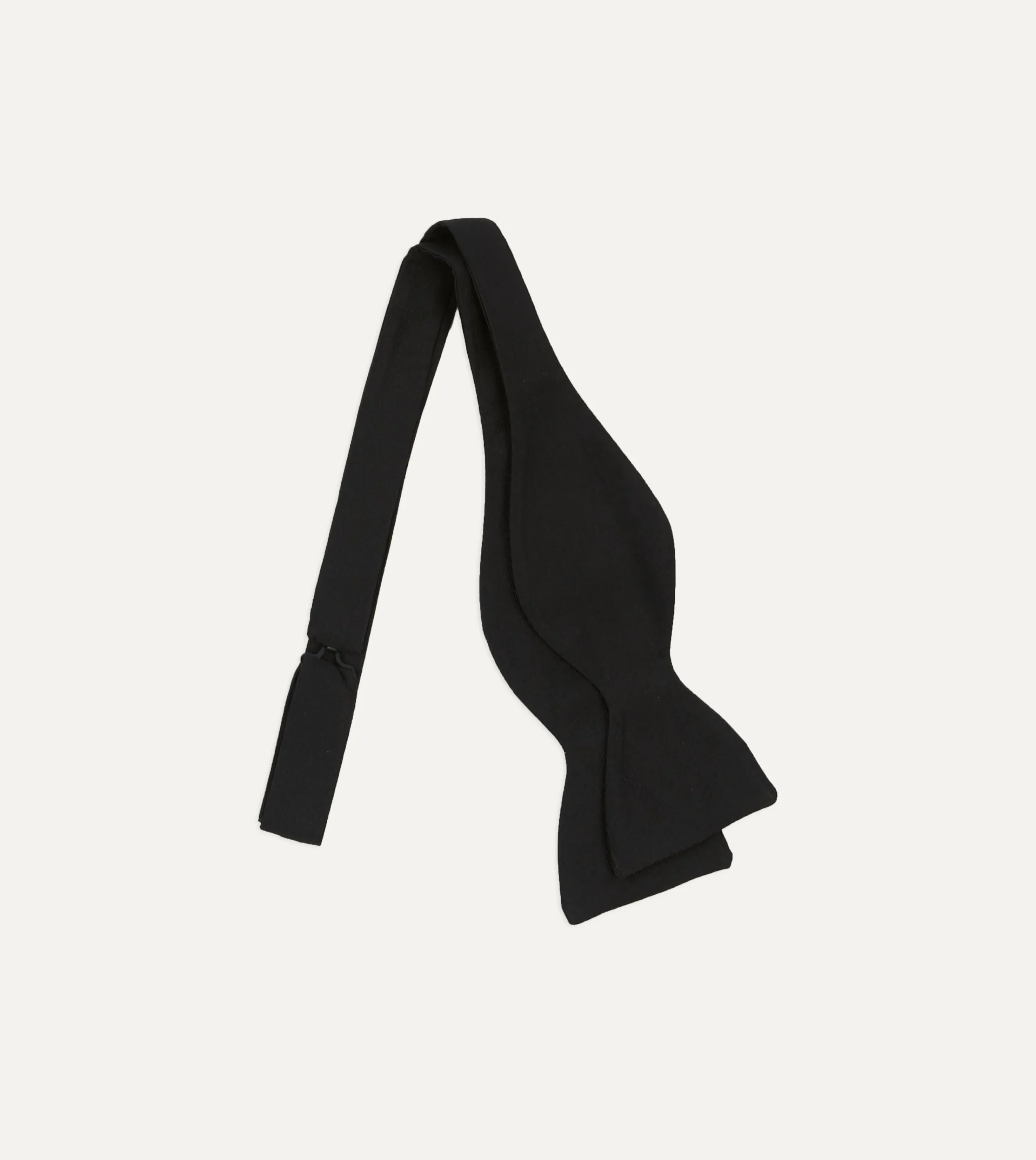 Drake’s Black Self-Tie Silk Butterfly Bow Tie