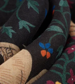 Drake’s Black Unicorn Print Wool-Silk Square Scarf