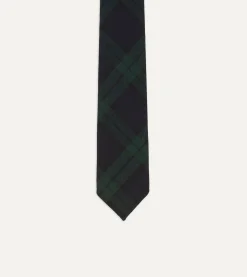 Drake’s Blackwatch Check Hand Rolled Wool Tie