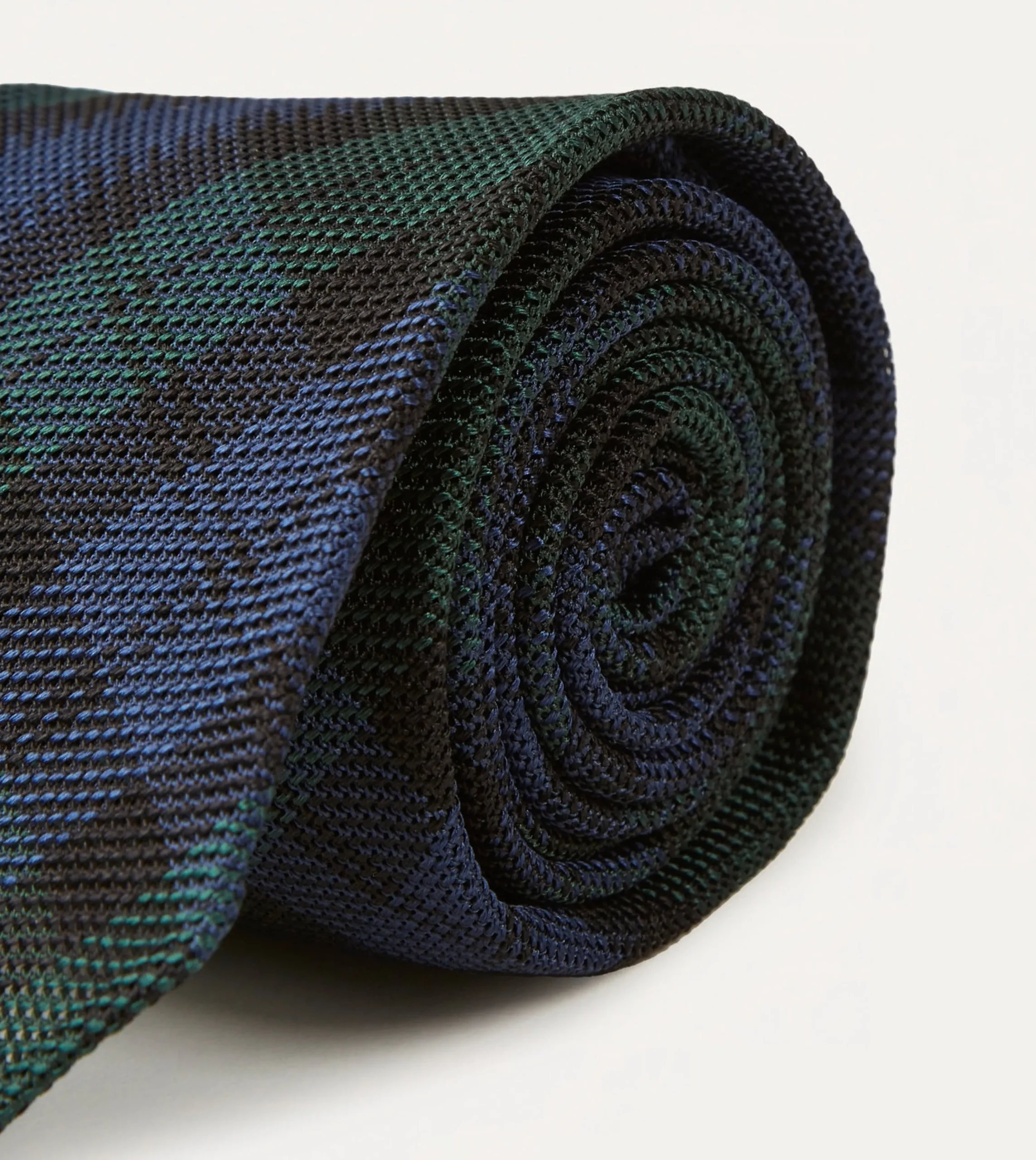 Drake’s Blackwatch Fine Woven Grenadine Silk Hand Rolled Tie