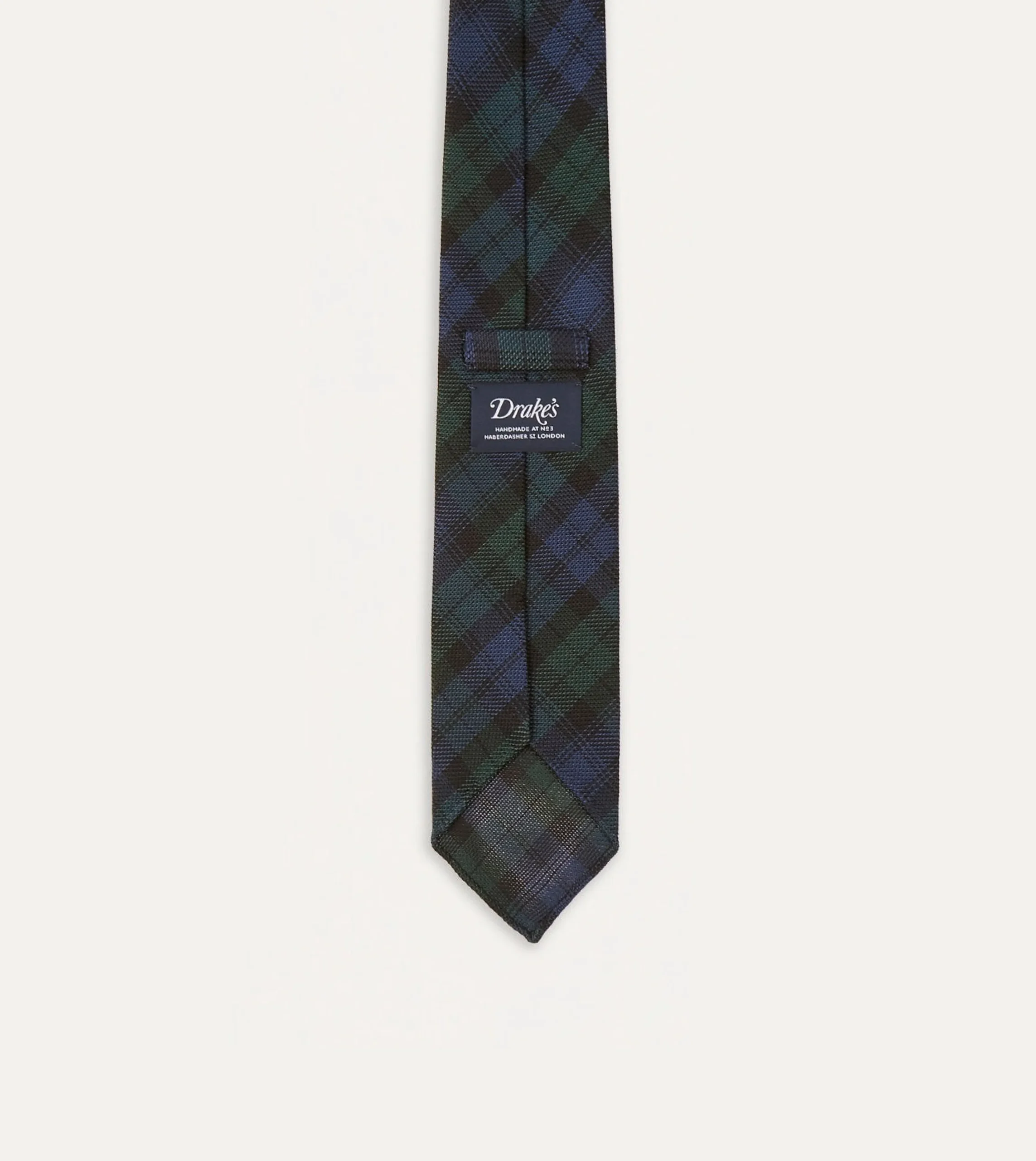 Drake’s Blackwatch Fine Woven Grenadine Silk Hand Rolled Tie