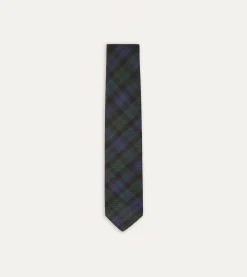Drake’s Blackwatch Fine Woven Grenadine Silk Hand Rolled Tie