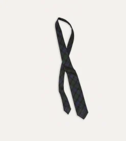 Drake’s Blackwatch Fine Woven Grenadine Silk Hand Rolled Tie