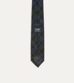 Drake’s Blackwatch Fine Woven Grenadine Silk Hand Rolled Tie