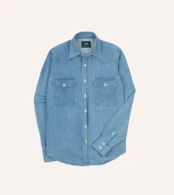 Drake’s Denim Two-Pocket Western Shirt