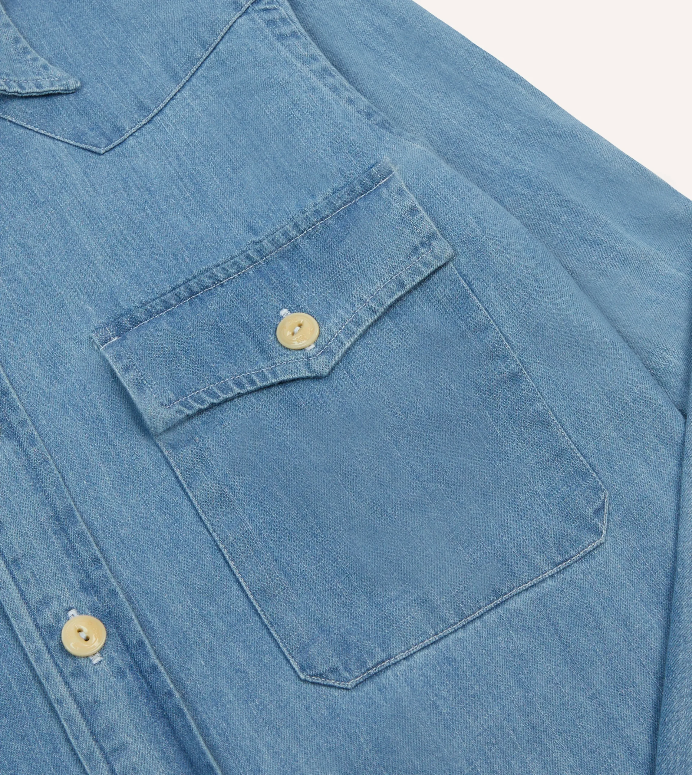 Drake’s Denim Two-Pocket Western Shirt