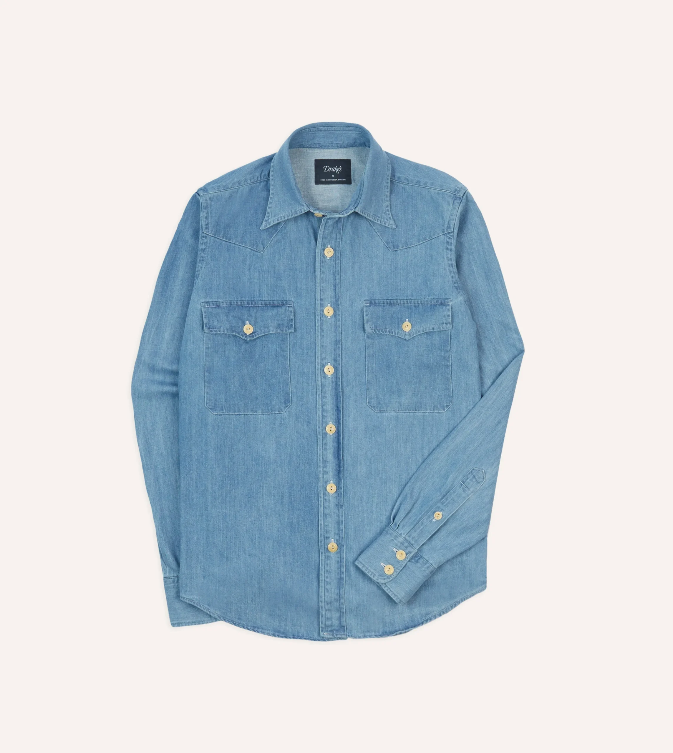 Drake’s Denim Two-Pocket Western Shirt