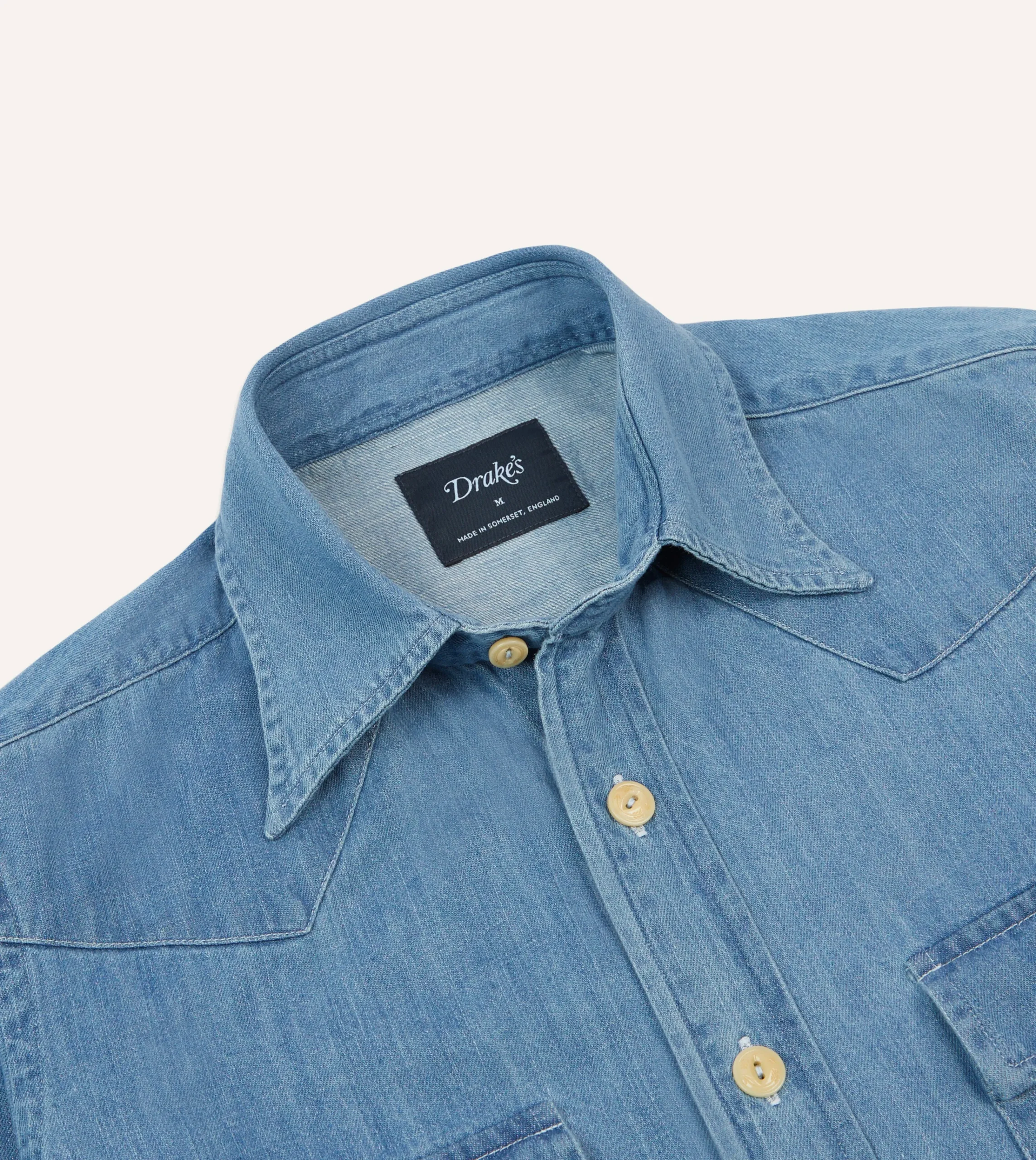 Drake’s Denim Two-Pocket Western Shirt