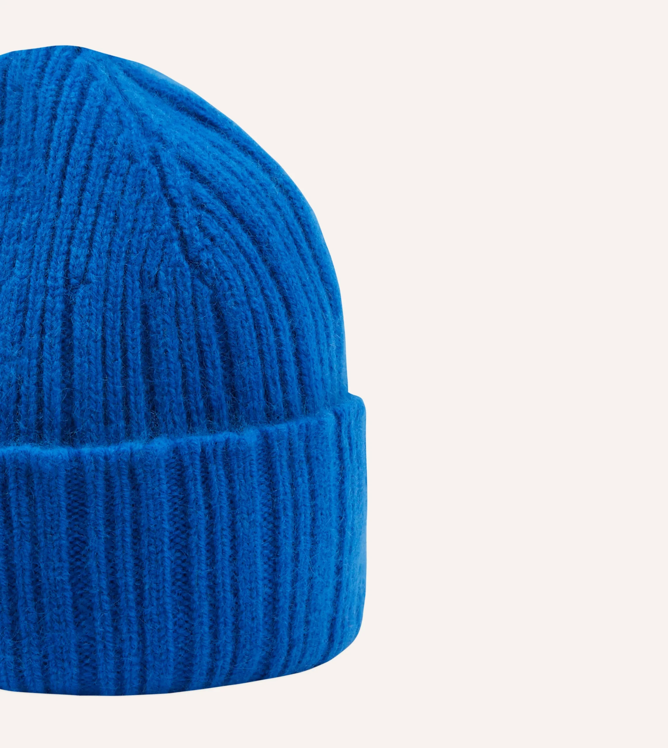 Drake’s Angora Lambswool Ribbed Knit Cap