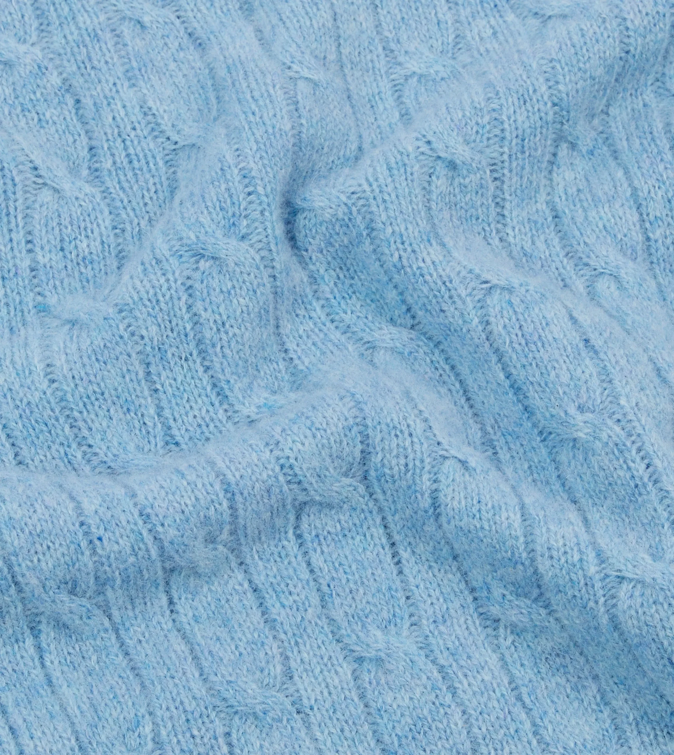Drake’s Brushed Shetland Cable Knit Crew Neck Jumper