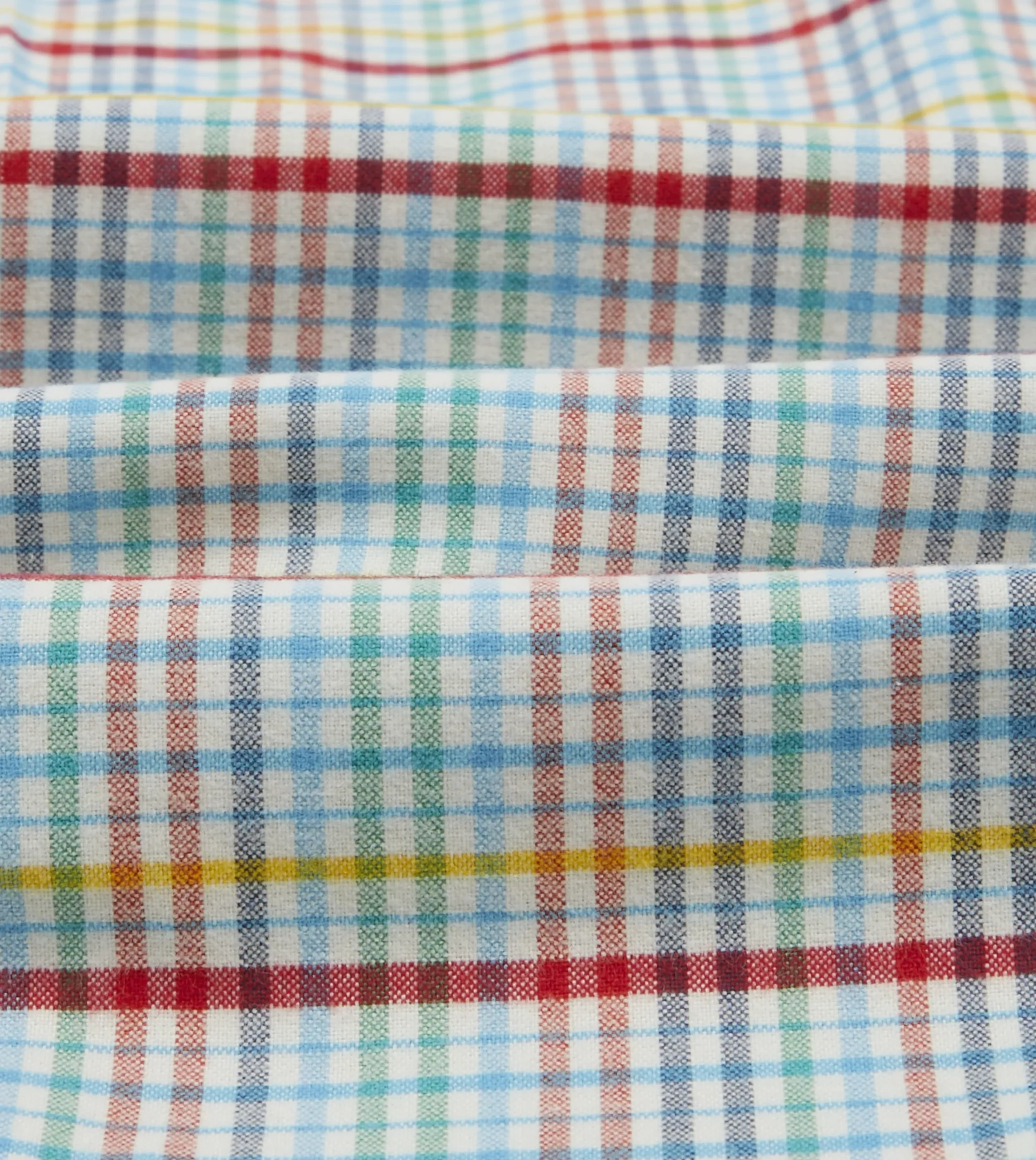 Drake’s Blue Brushed Tablecloth Check Cotton Two-Pocket Work Shirt