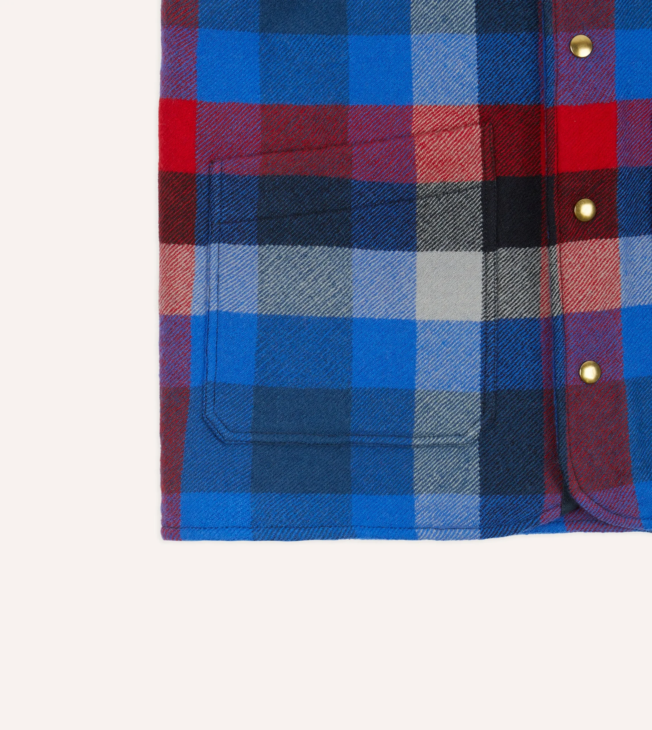 Drake’s Blue Check Wool Snap Vest