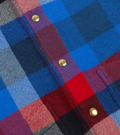 Drake’s Blue Check Wool Snap Vest