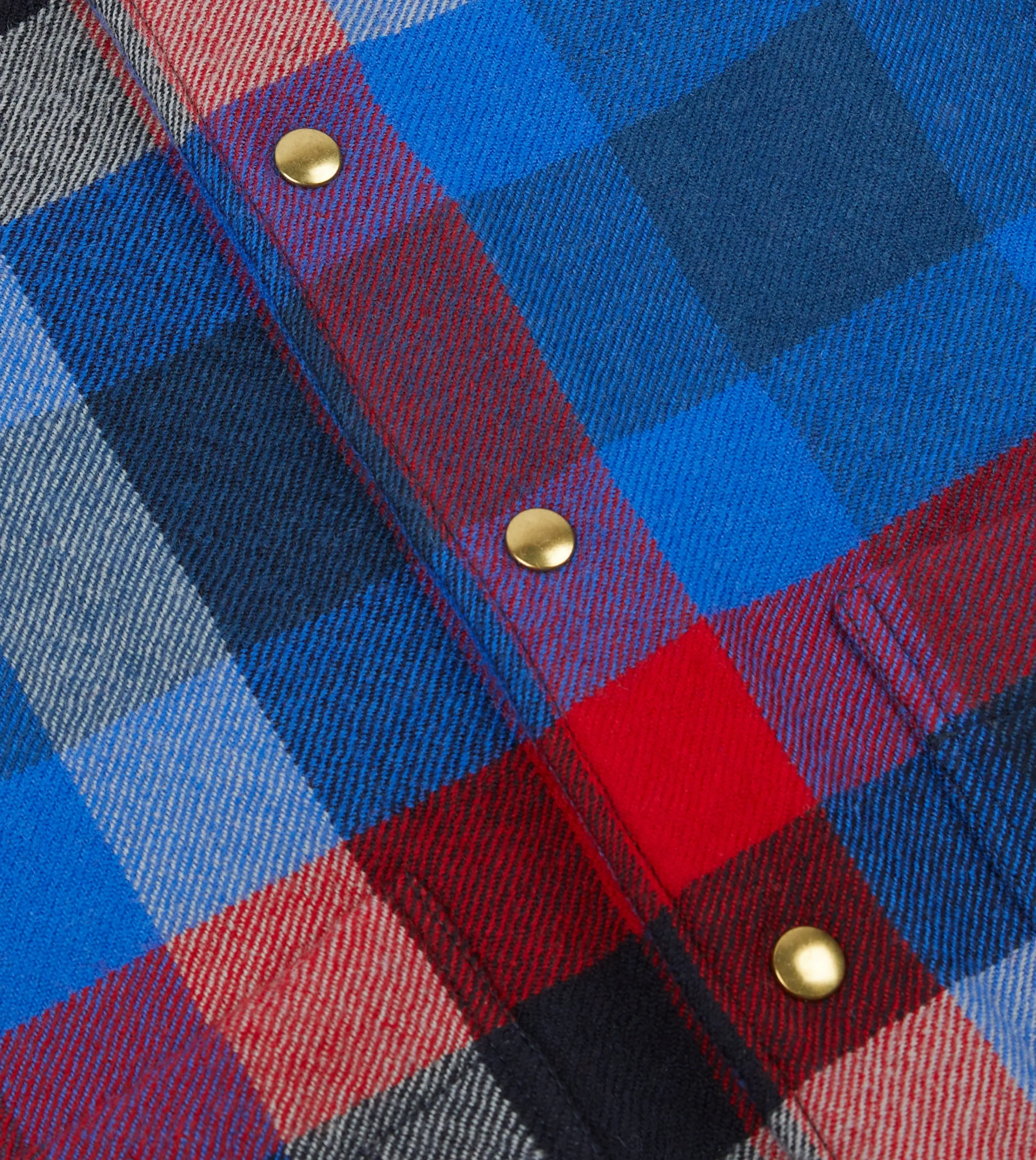 Drake’s Blue Check Wool Snap Vest