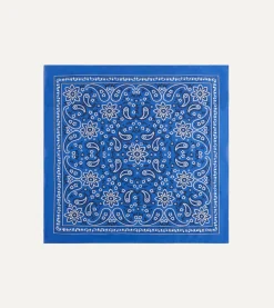 Drake’s Paisley Print Cotton Bandana