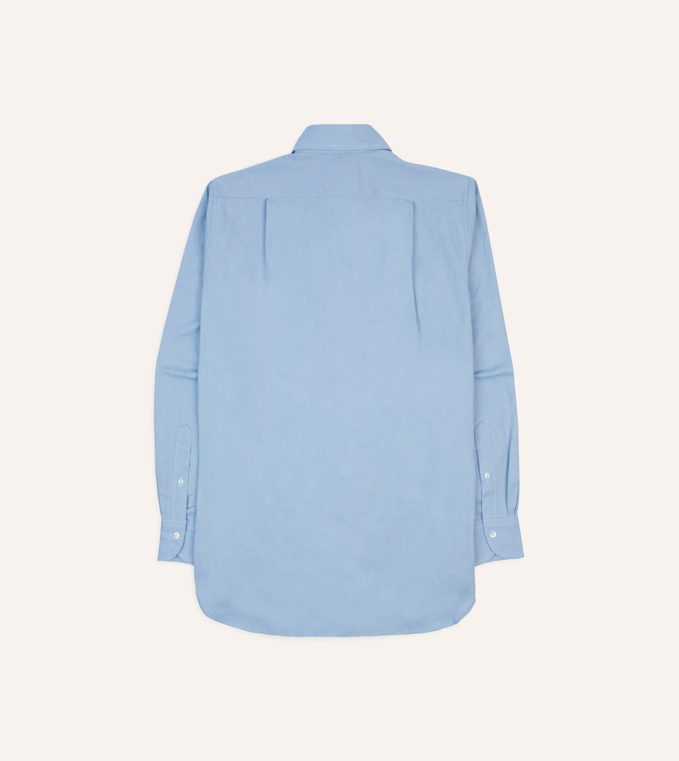 Drake’s Blue Pinpoint Oxford Cotton Cloth Long Point Collar Shirt