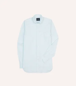 Drake’s Ticking Stripe Cotton Oxford Cloth Pocket Button-Down Shirt