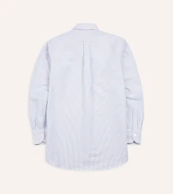 Drake’s Ticking Stripe Cotton Oxford Cloth Button-Down Shirt
