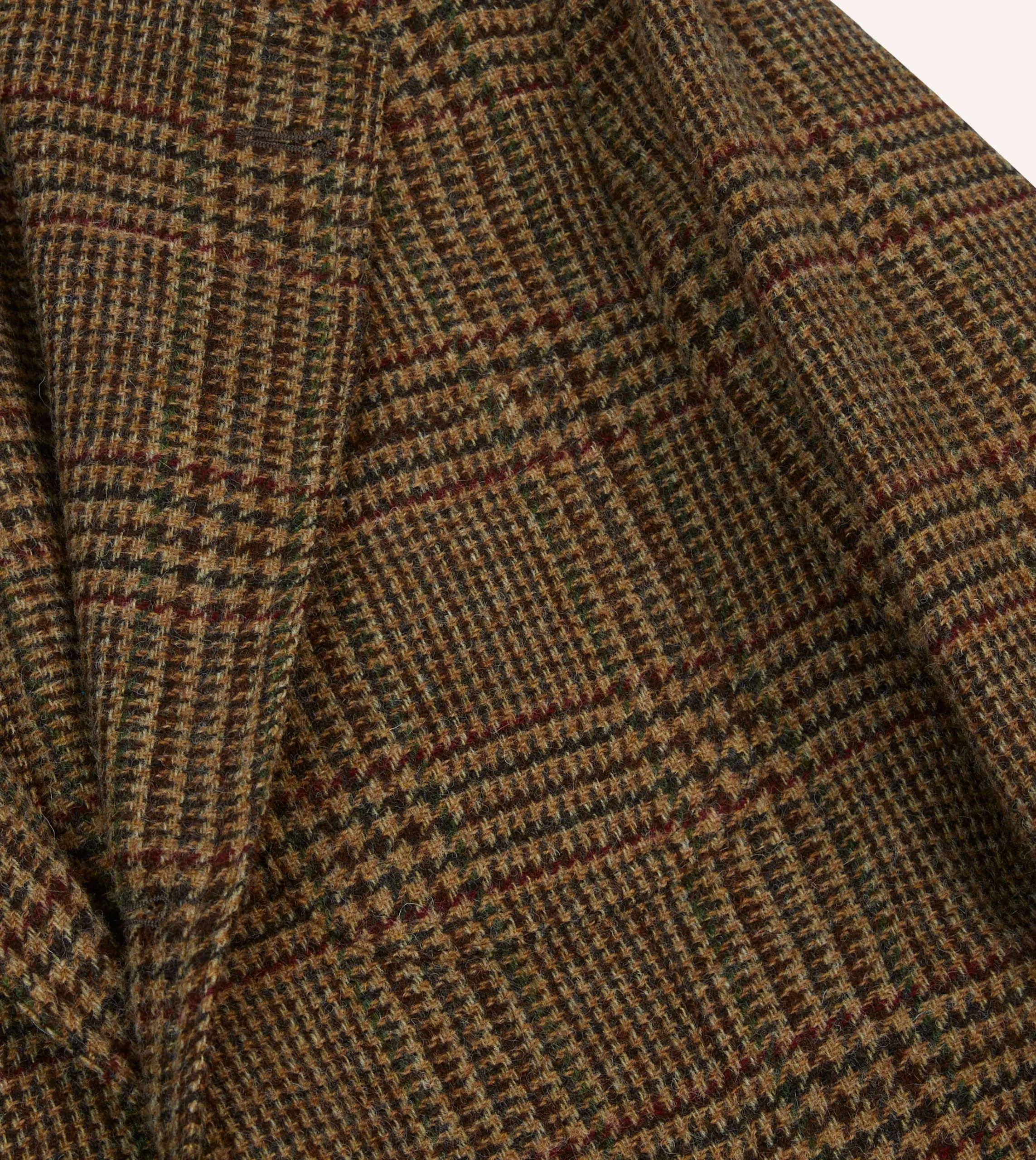 Drake’s Brown And Red Prince Of Wales Check Tweed Games Blazer Mk. VII