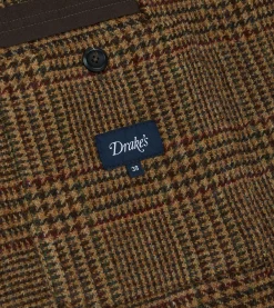 Drake’s Brown And Red Prince Of Wales Check Tweed Games Blazer Mk. VII