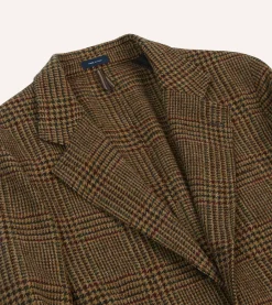 Drake’s Brown And Red Prince Of Wales Check Tweed Games Blazer Mk. VII