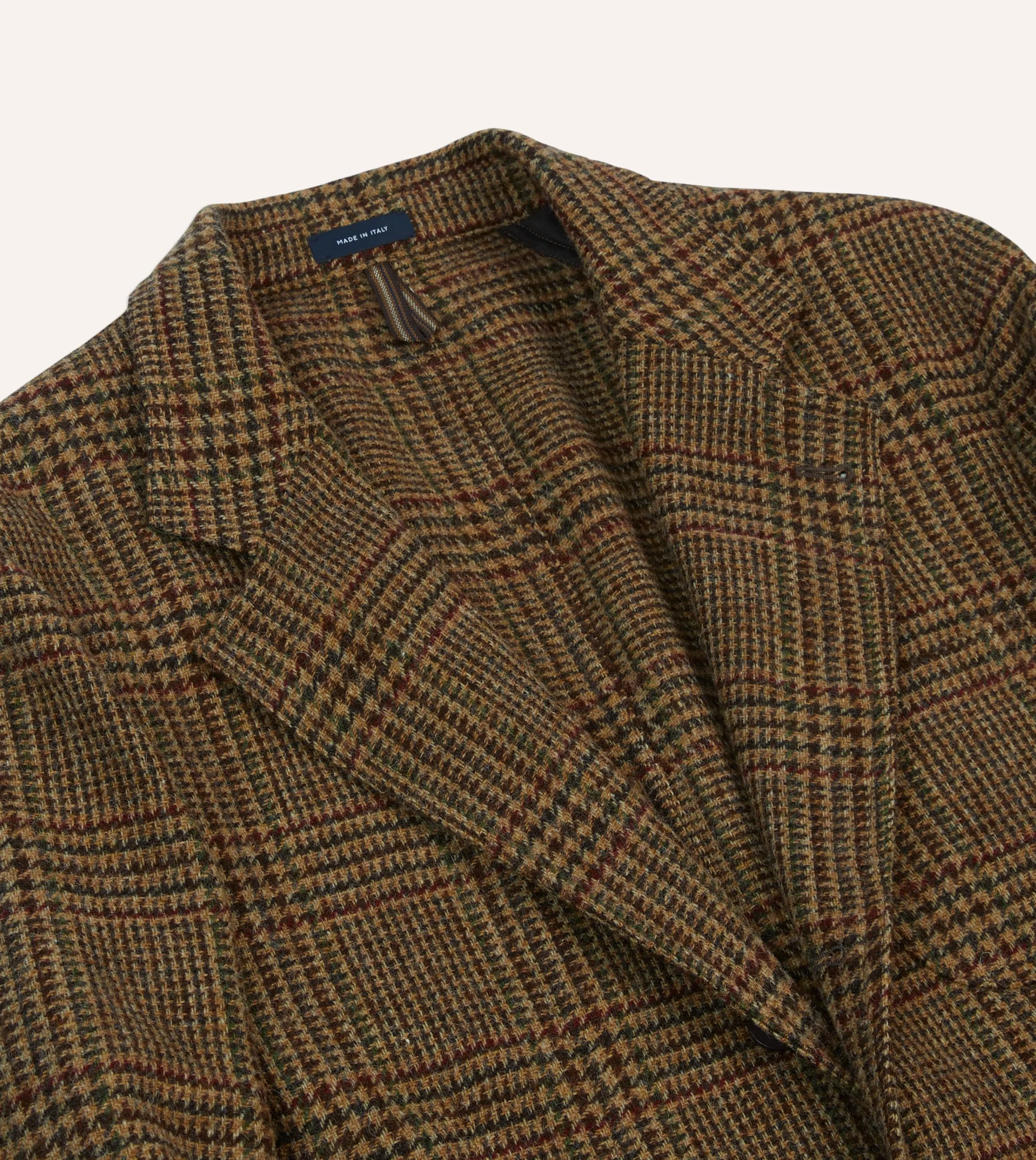 Drake’s Brown And Red Prince Of Wales Check Tweed Games Blazer Mk. VII