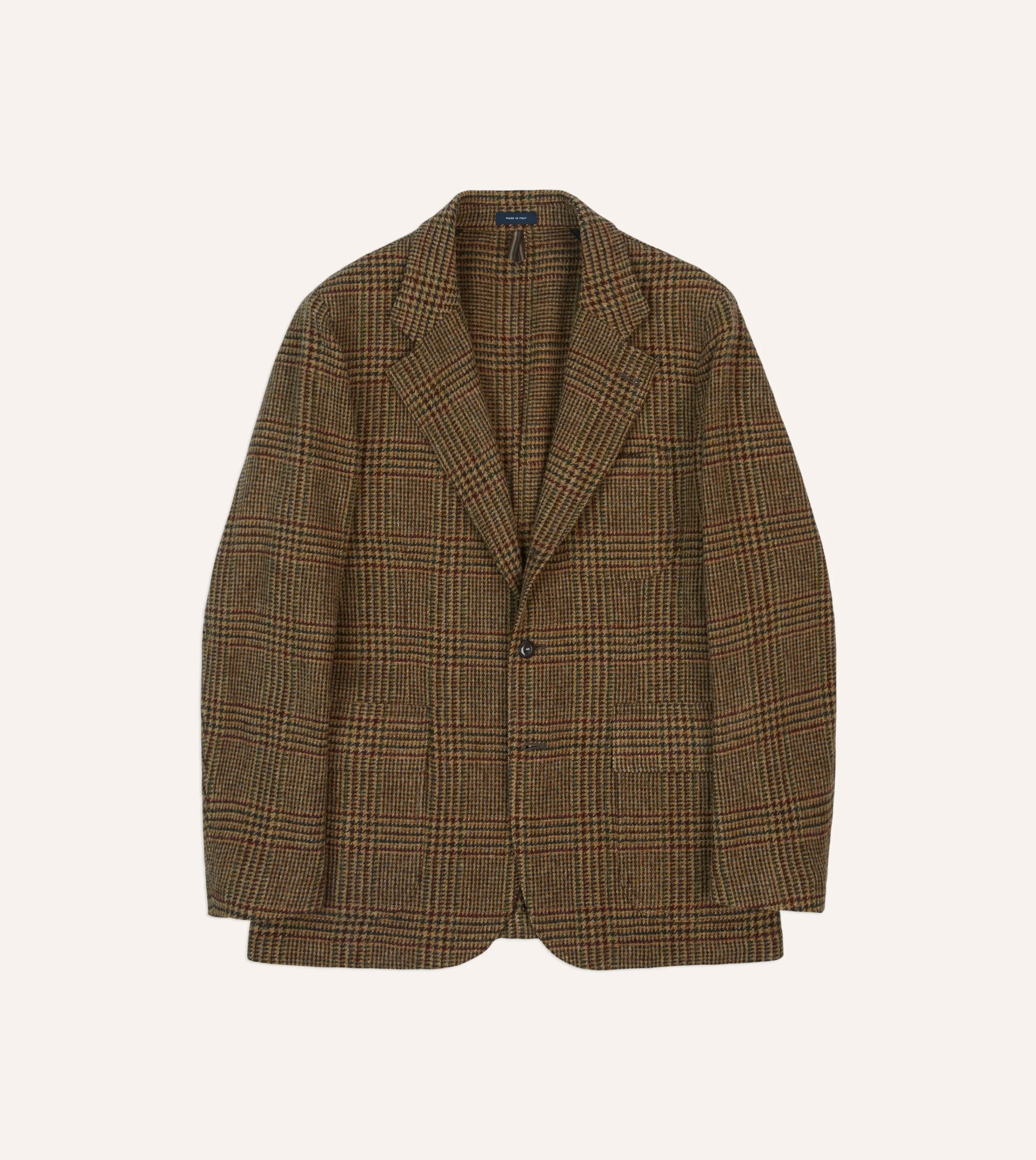 Drake’s Brown And Red Prince Of Wales Check Tweed Games Blazer Mk. VII