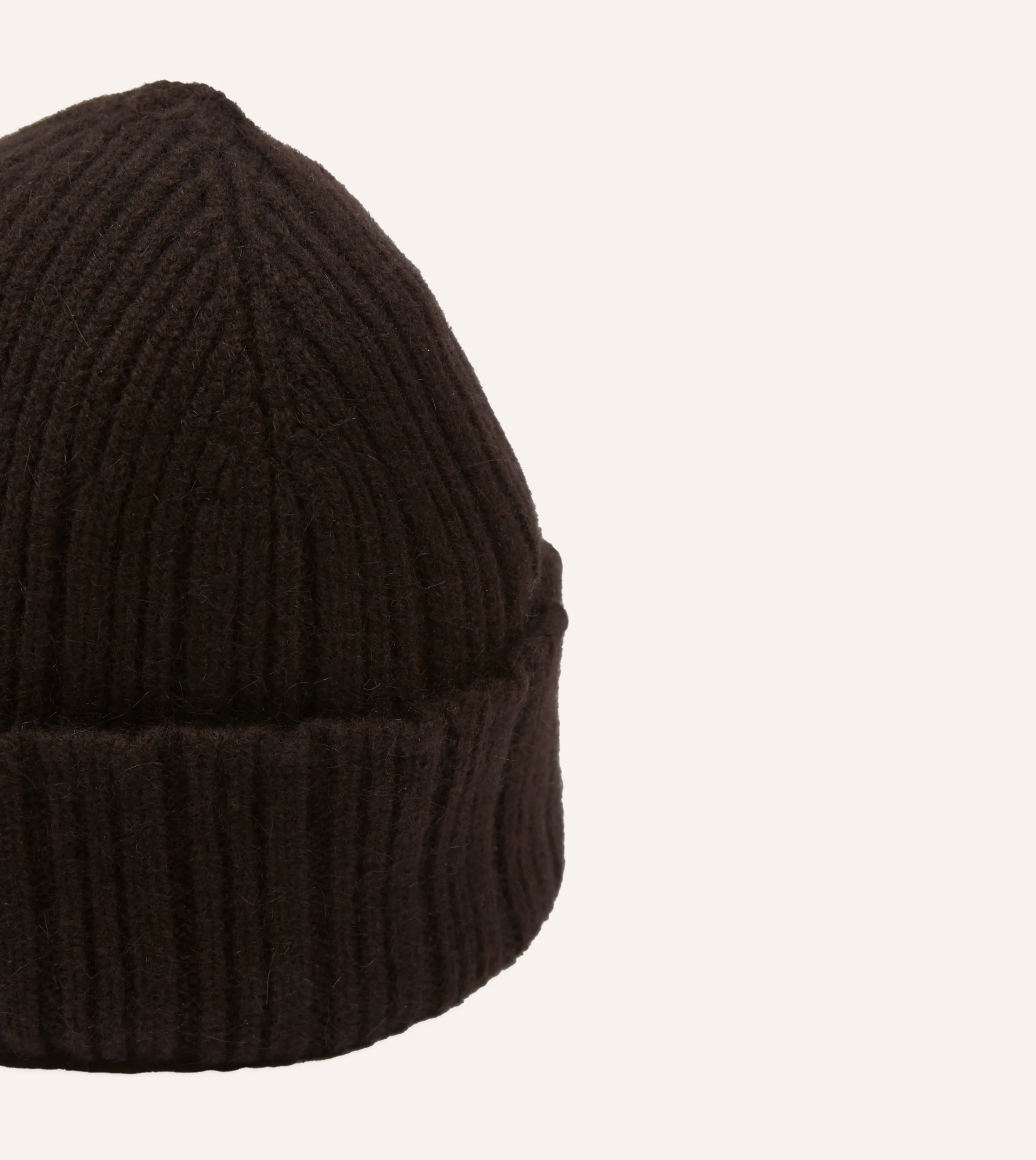 Drake’s Angora Lambswool Ribbed Knit Cap