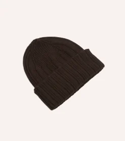 Drake’s Angora Lambswool Ribbed Knit Cap