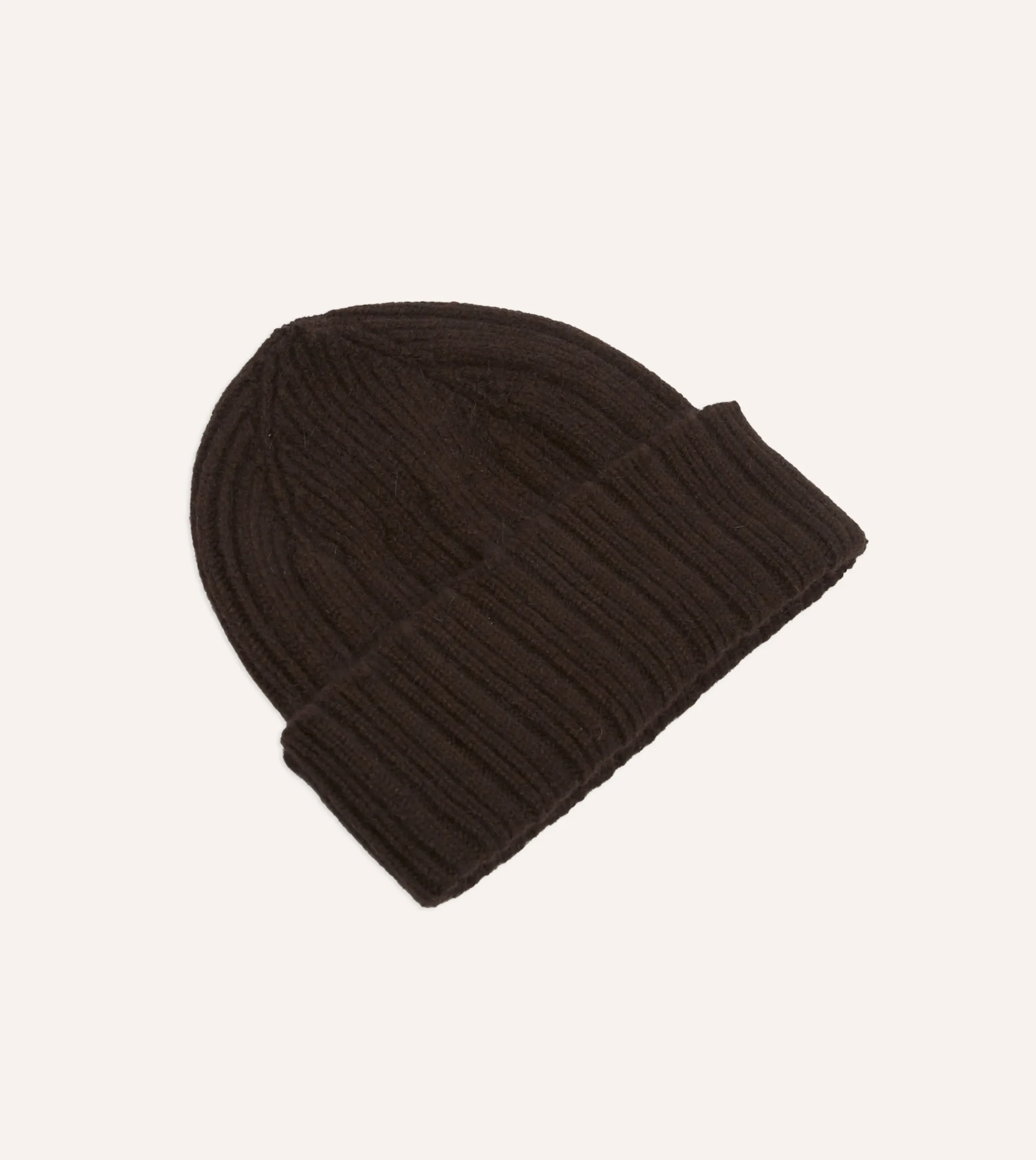 Drake’s Angora Lambswool Ribbed Knit Cap