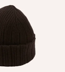 Drake’s Angora Lambswool Ribbed Knit Cap