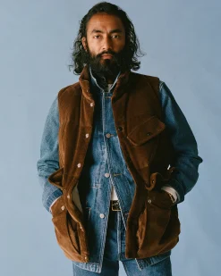 Drake’s Brown Corduroy Down Vest
