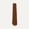 Drake’s Brown Exploded Paisley Print Silk Self Tipped Tie