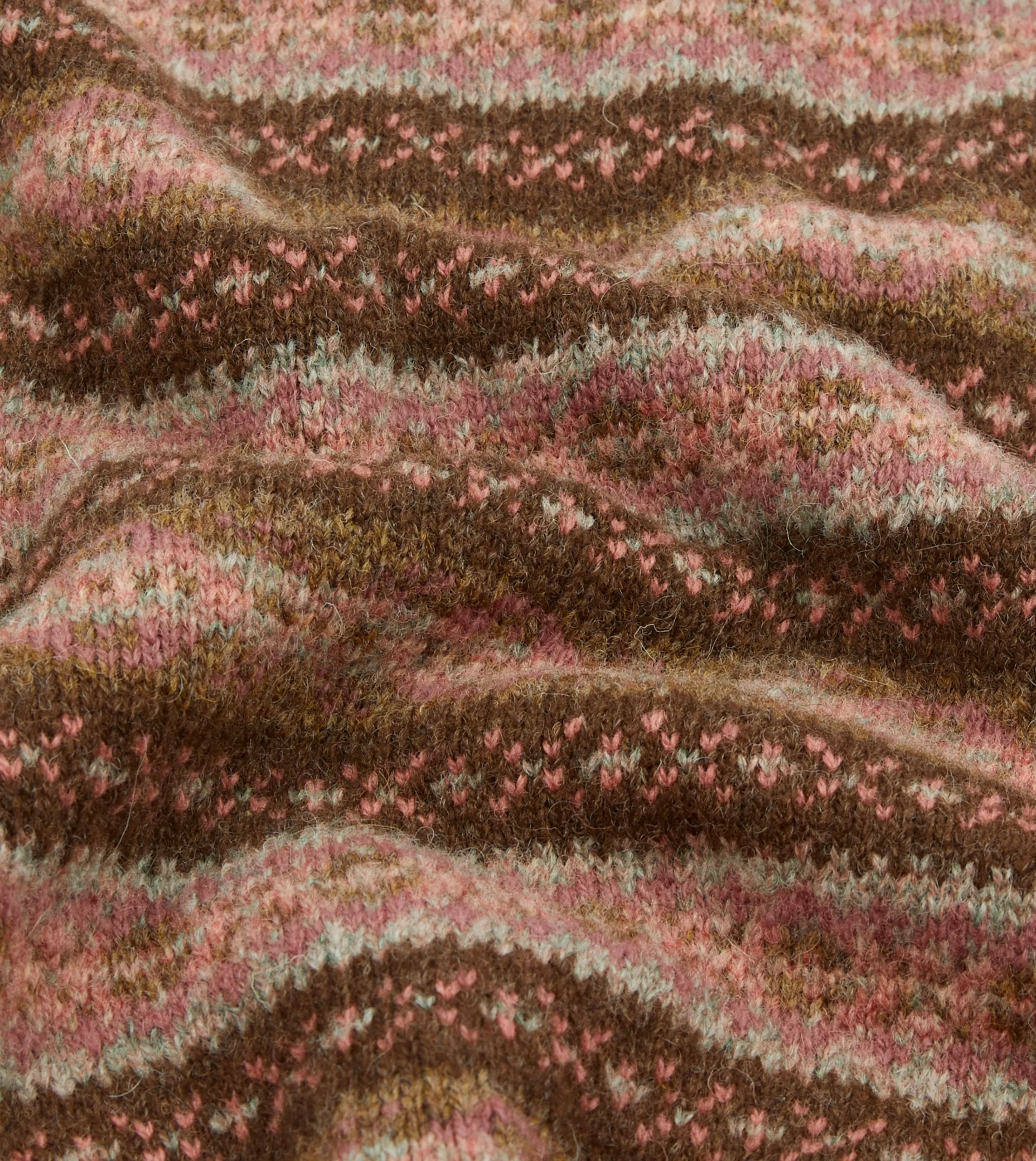 Drake’s Brown Fair Isle Lambswool Sleeveless V-Neck Jumper