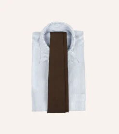 Drake’s Brown Fine Woven Grenadine Silk Hand Rolled Tie