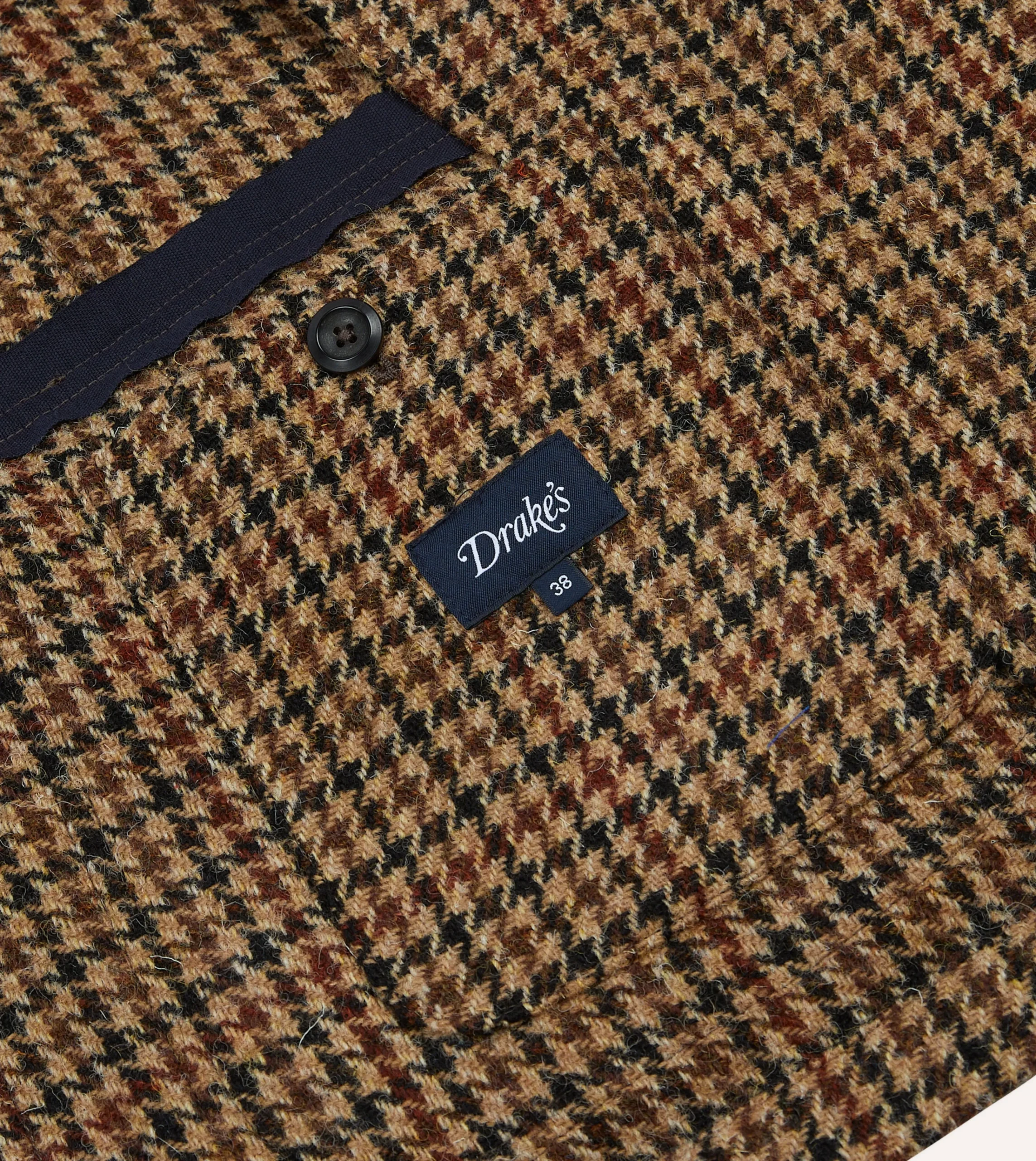 Drake’s Brown Houndstooth Check Harris Tweed Games Blazer Mk. VII