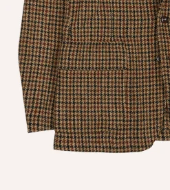 Drake’s Brown Houndstooth Check Harris Tweed Games Blazer Mk. VII