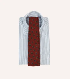 Drake’s Brown Jumbled Tile Print Silk Self Tipped Tie