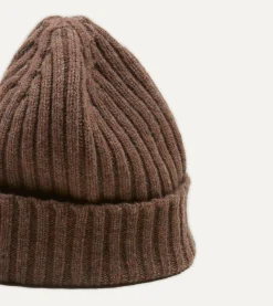 Drake’s Lambswool Ribbed Knit Cap