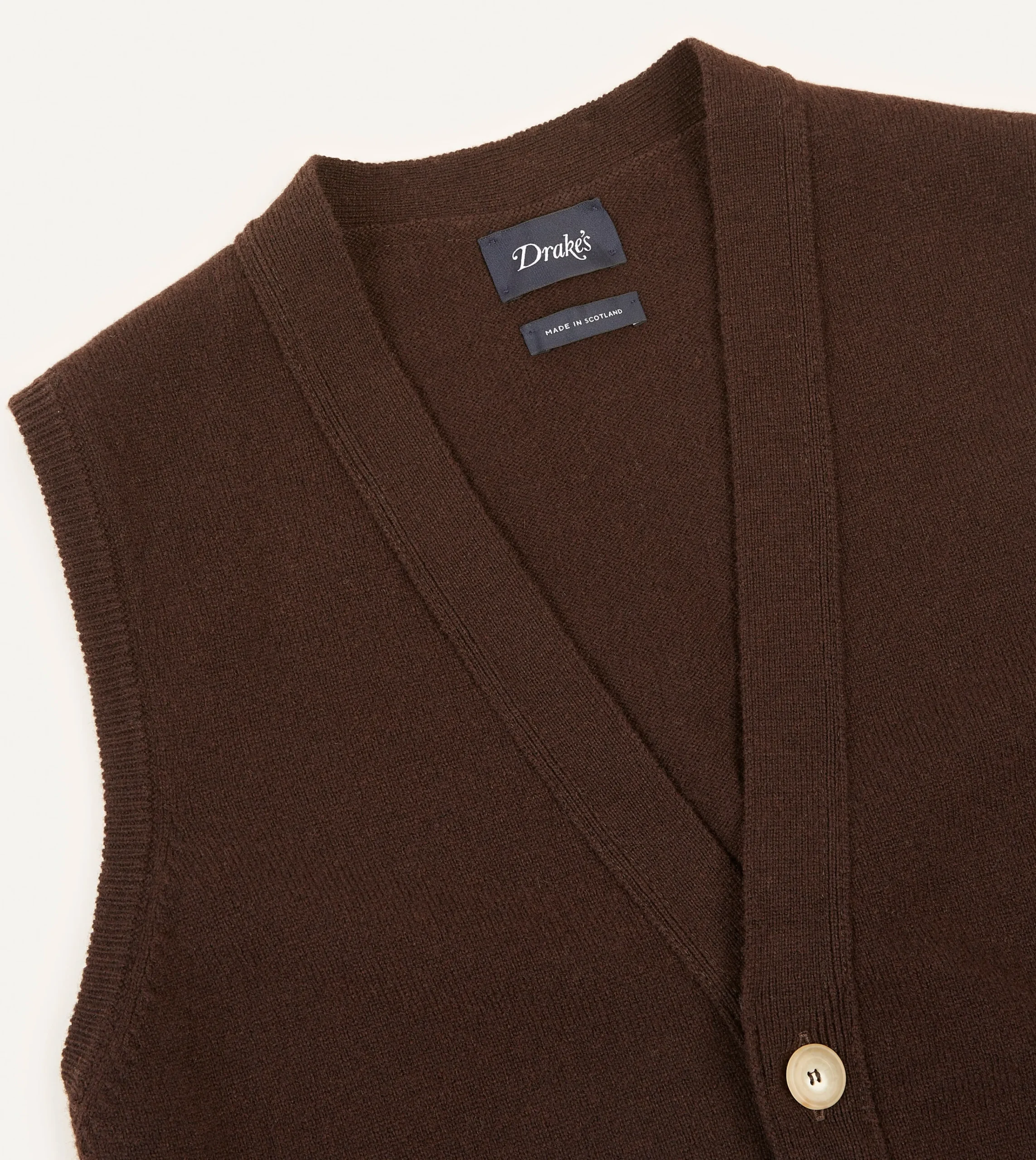 Drake’s Lambswool Sleeveless Cardigan