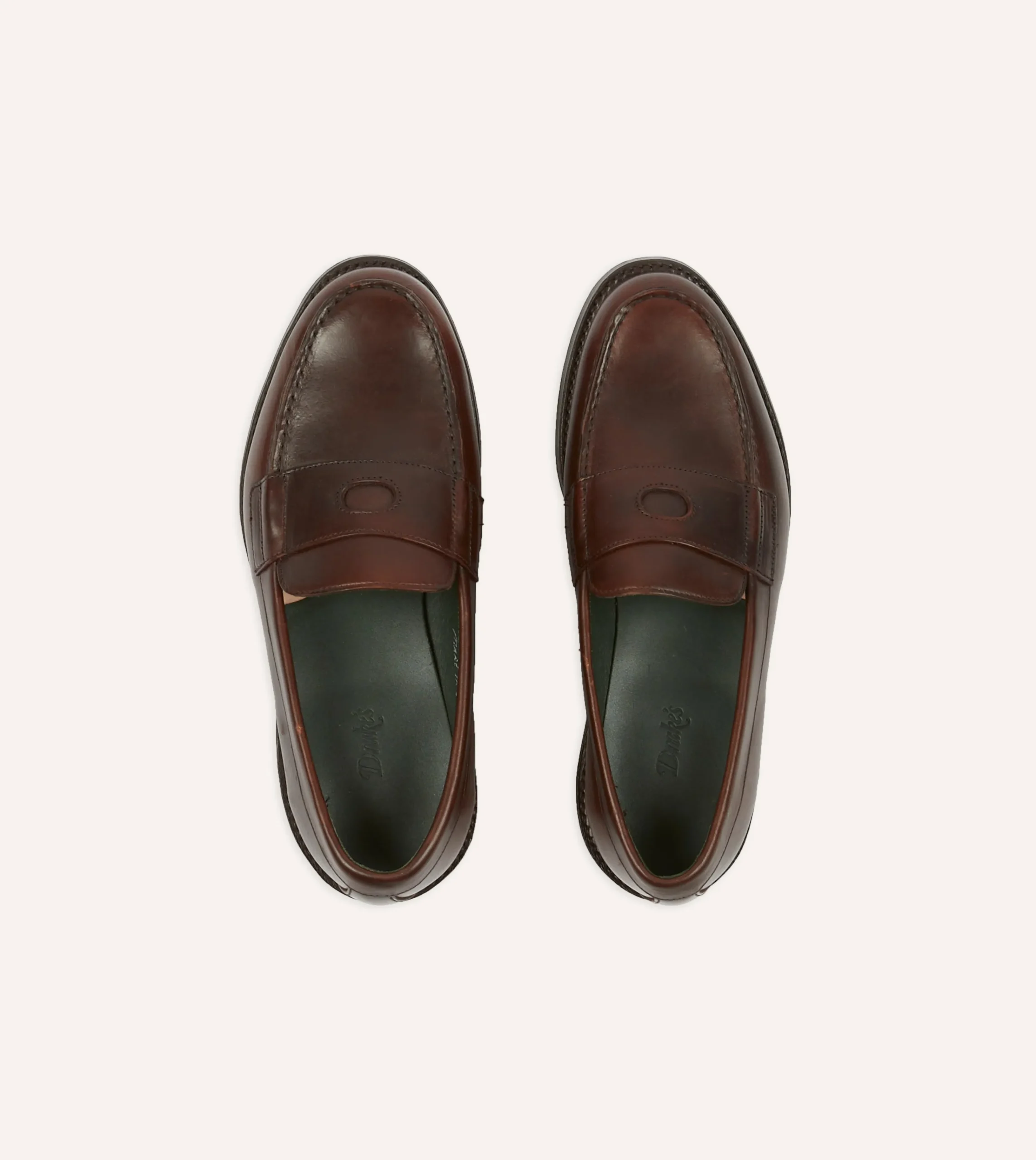 Drake’s Leather Charles Goodyear Welted Penny Loafer