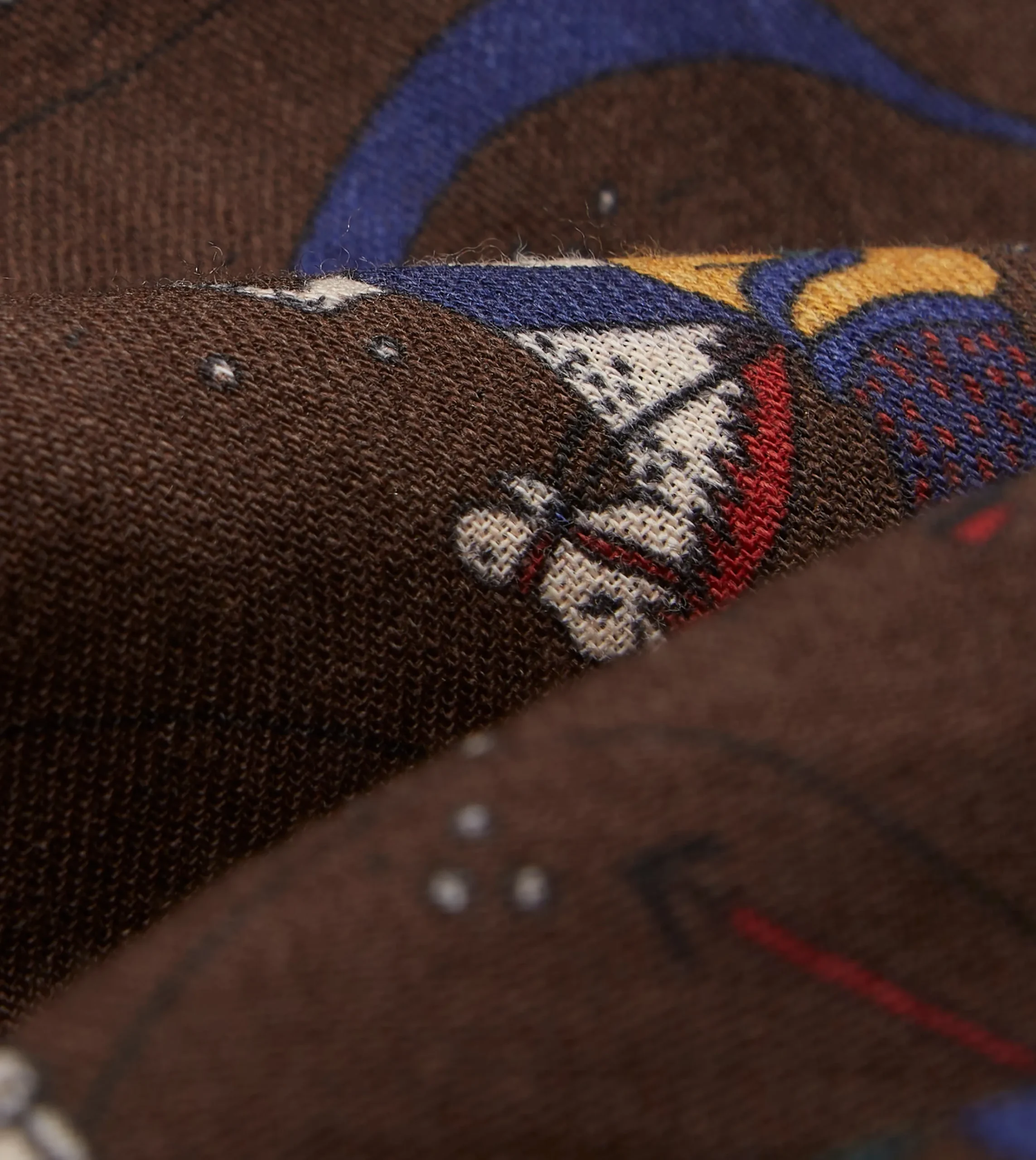 Drake’s Mughal And Stars Print Wool Scarf